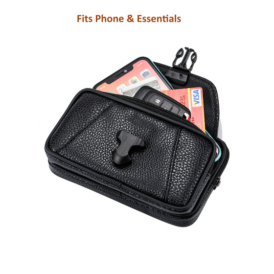 Étui de téléphone en cuir PU Vertical avec poche zippée, pochette de taille Clip de ceinture contient des clés de cartes de paiement de Smartphone, sac de ceinture de téléphone portable polyvalent