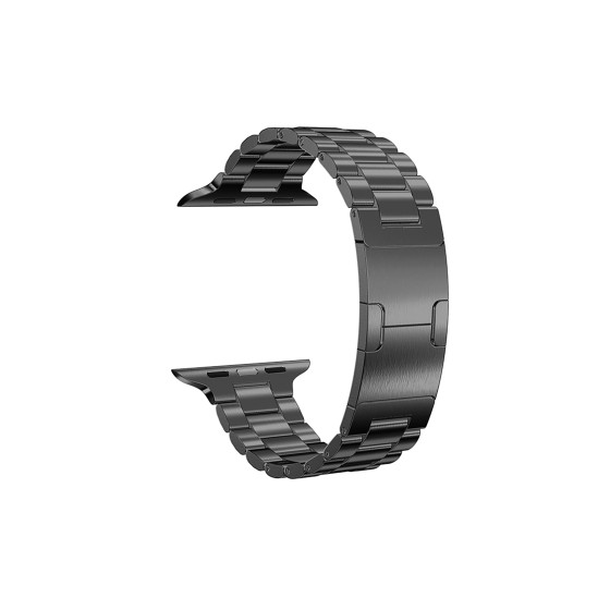 Glealx Multi-Color Stainless Steel Link Band for Apple Watch, 3-Row Metal Bracelet with Polished Finish