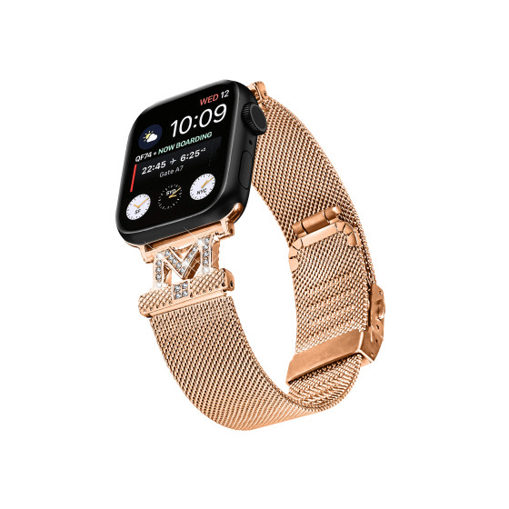 Glealx Magnetic Milanese Loop Band for Apple Watch, Secure Stainless Steel Mesh Strap with Easy-Adjust Clasp